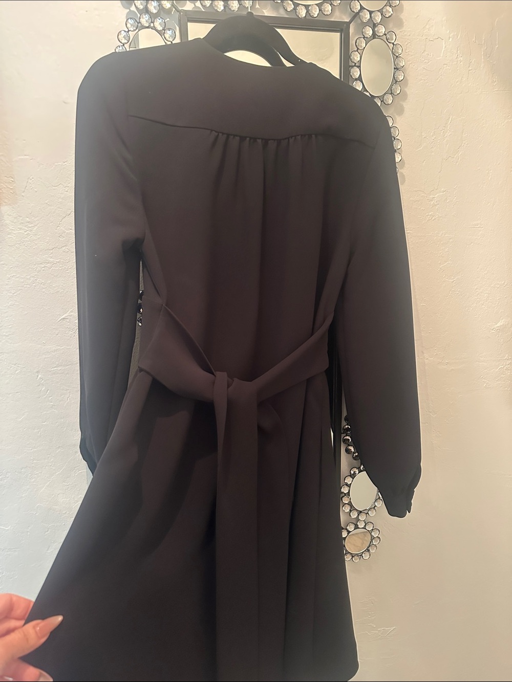 kate spade Black Long-Sleeve Wrap-Style Dress - Picture 6 of 9